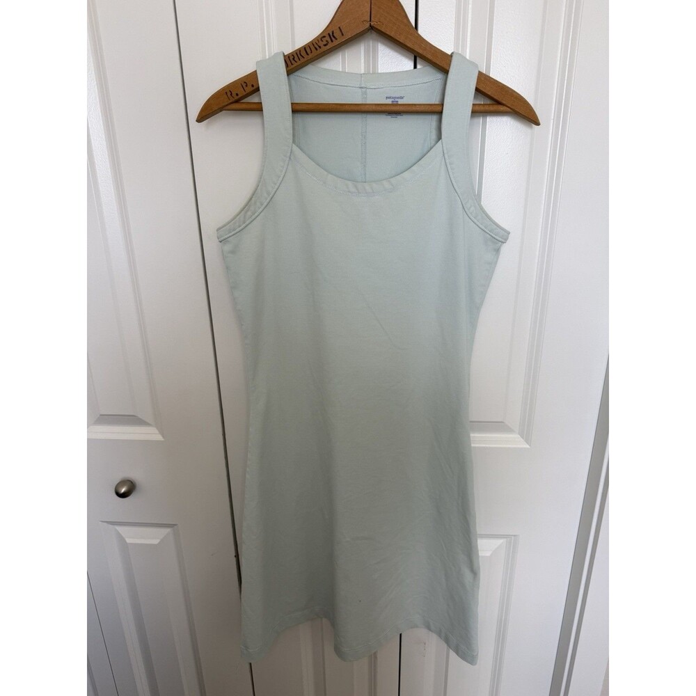Patagonia Sleeveless A-Line Dress Size S Womens Light Blue Organic Cotton Blend